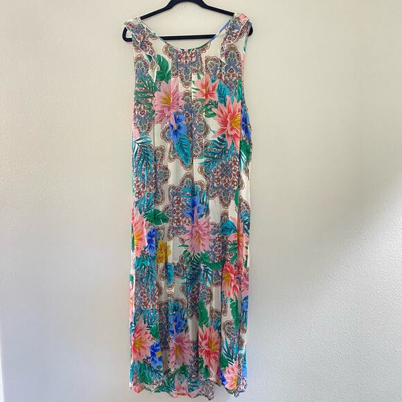Johnny Was Plus Size Hosta Printed Maxi Dress Sz 3X - Picture 3 of 8